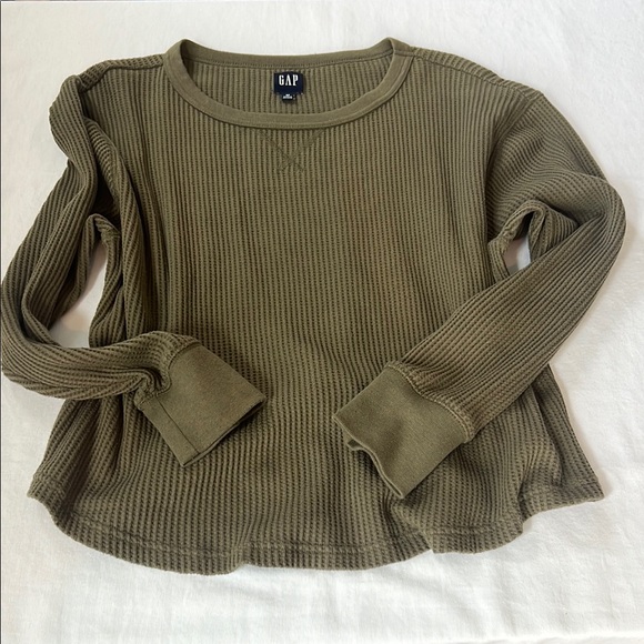 GAP Tops - GAP Olive Waffle Knit Top
